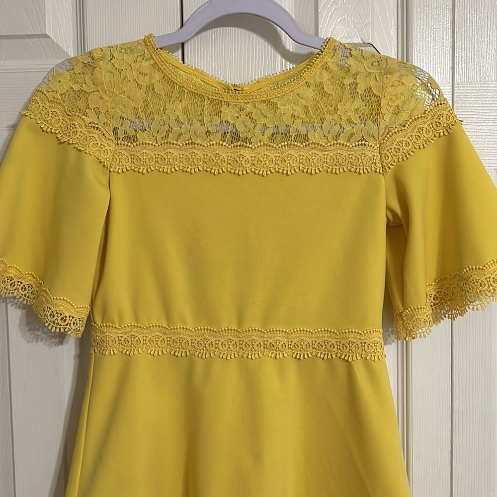 GB Girls Size 12 Sunny Yellow Sunday Dress - Picture 3 of 7